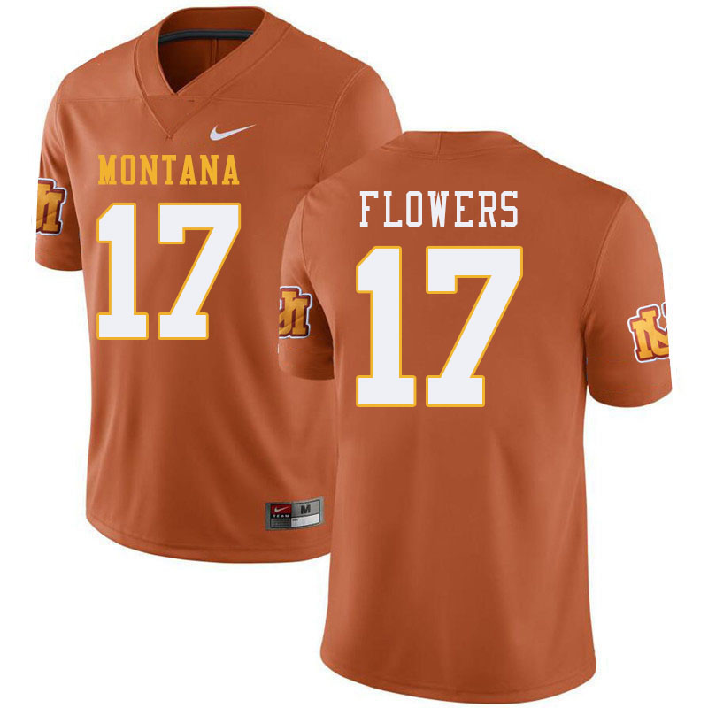 Montana Grizzlies #17 Luke Flowers College Football Jerseys Stitched Sale-Throwback